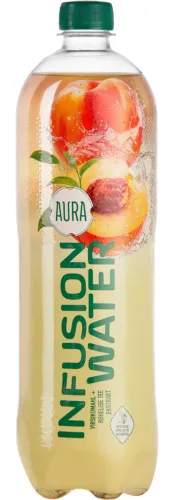 Vesi  AURA Infusion virsikumahla-rohelise ekstraktiga jook 1 L