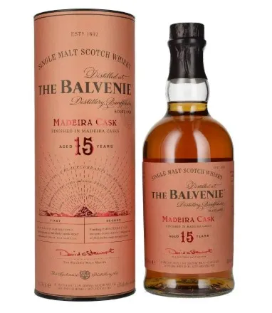Whiskey THE BALVENIE, 15YO, Madeira Cask, 43%vol, 0.7 L + karp,R25/203954/3