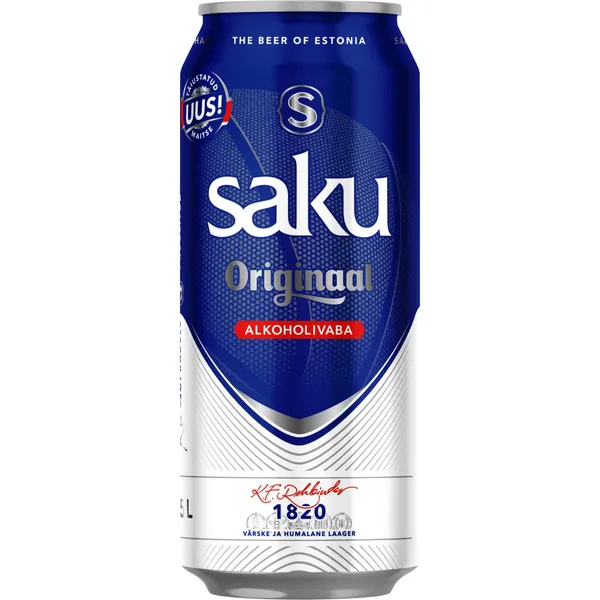 Alkoholivaba õlu Saku Originaal 0,5l purk
