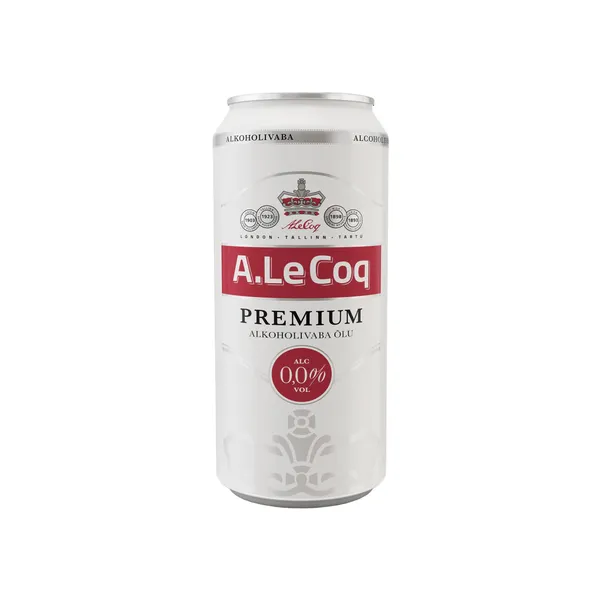 Alkoholivaba õlu A.Le Coq Premium 0,0% 0,5l purk