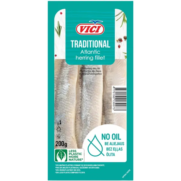 Atlandi heeringafilee ilma õlita, VICI, 200 g
