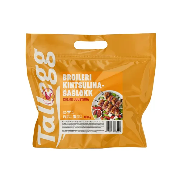 Broileri kintsulihašašlõkk kolme juustuga Tallegg 800g