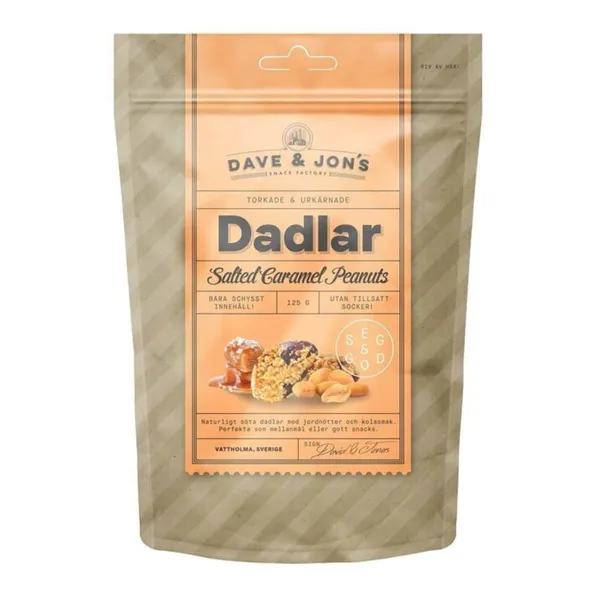 Datlid Salted Caramel Peanuts Dave&Jon's gluteenivabad 125g