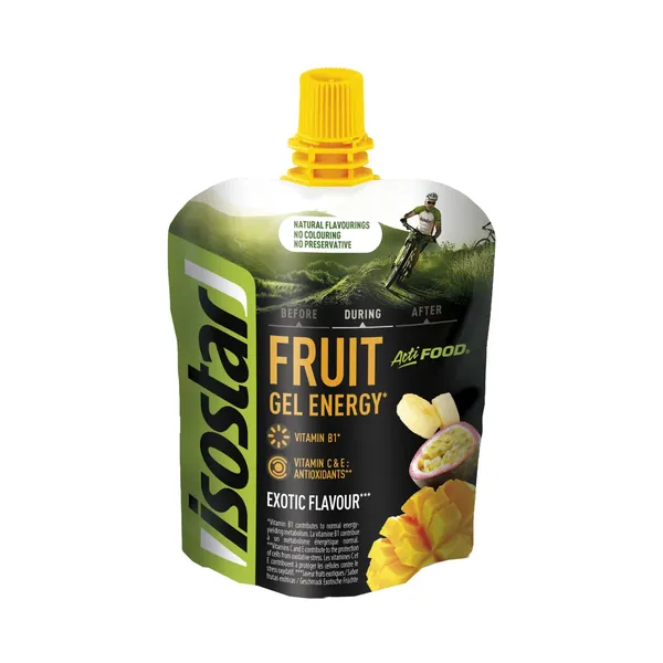 Energiageel Isostar Energy Actifood eksootiliste puuviljade maitsega 90g