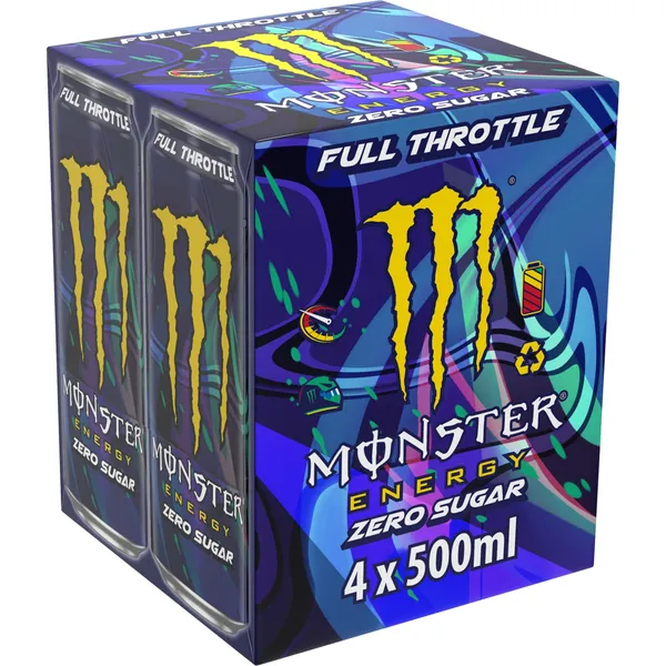Energiajook Monster Throttle Zero magusainetega 4x0,5l