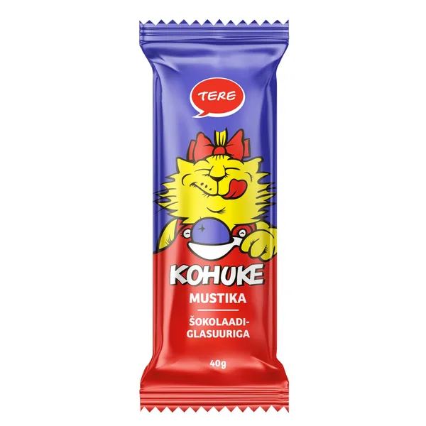 Kohuke mustika šokolaadiglasuuriga, TERE, 40 g