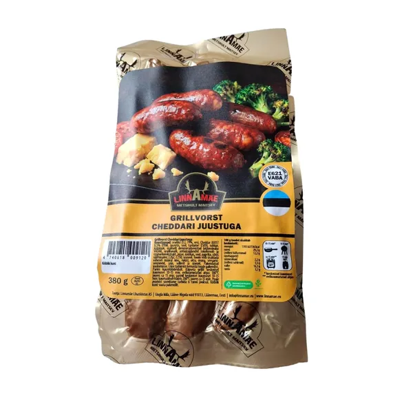Grillvorst Cheddari juustuga, LINNAMÄE LIHATÖÖSTUS, 380g