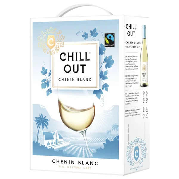 Geograafilise tähisega vein Chill Out Chenin Blanc South Afric 12,5%vol 3l