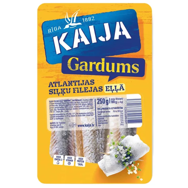 Siļķes fileja eļļā Gardums 250g (termo)
