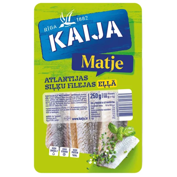 Siļķes fileja eļļā Matje 250/188g