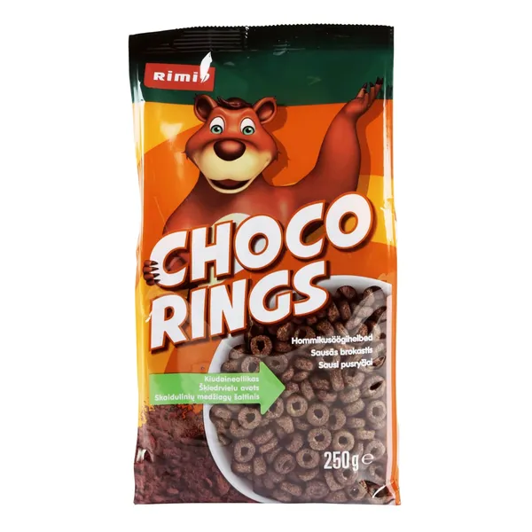 Sausās brokastis Rimi kakao gredzeni 250