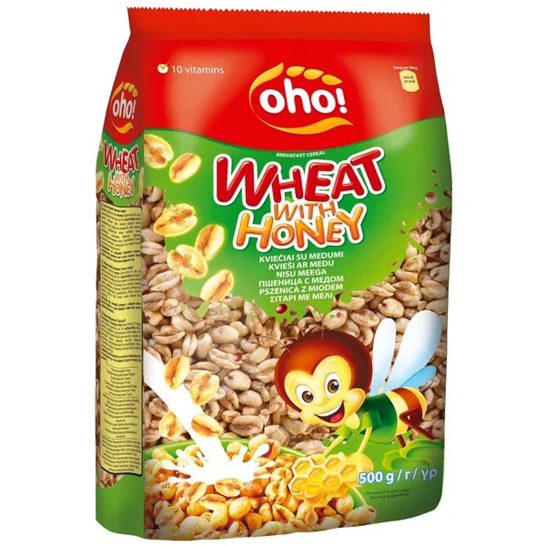 Brokastu pārslas Oho kvieši ar medu 500g