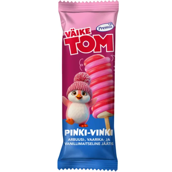 Jäätis arbuusi-vaarika-vaniljemaitseline Pinki-Vinki Väike Tom 75g/80ml