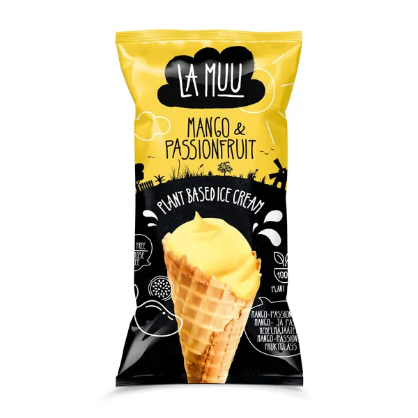 Jäätis mango-passioni vahvikoonuses La Muu vegan 80g/130ml