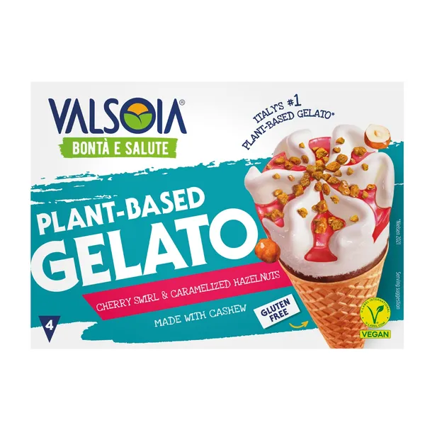 Jäätis pähkli-kirsi vegan Valsoia 472ml/300g