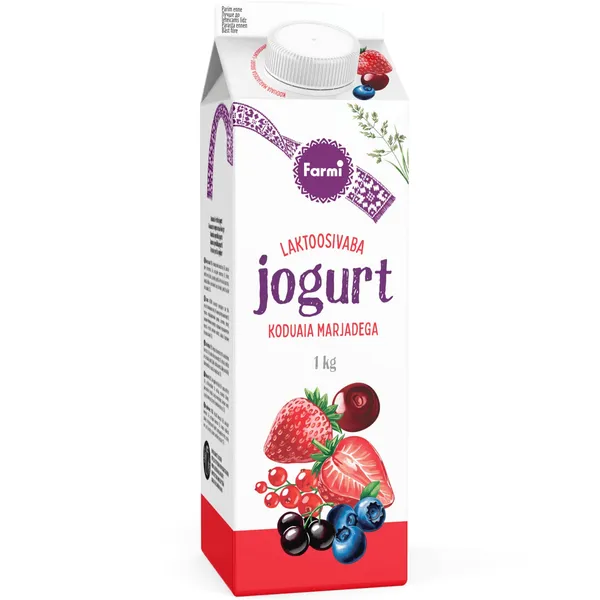 Jogurt koduaia marjadega laktoosivaba Farmi 1kg