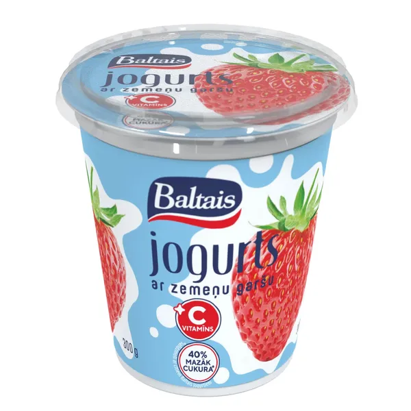 Jog. Baltais ar zemeņu garšu un C vit. 300g