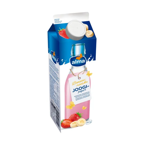 Joogijogurt banaani-maasika 1,5%, ALMA, 1 kg