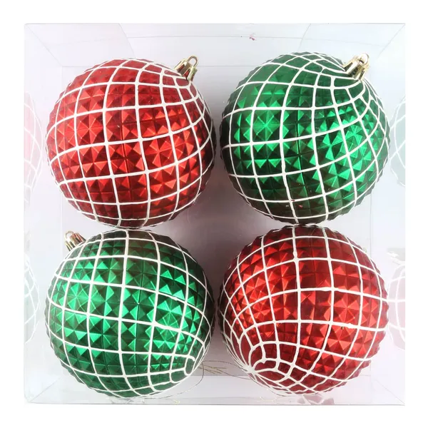 Ziemassvētku bumbiņas 10cm 4gab CH25