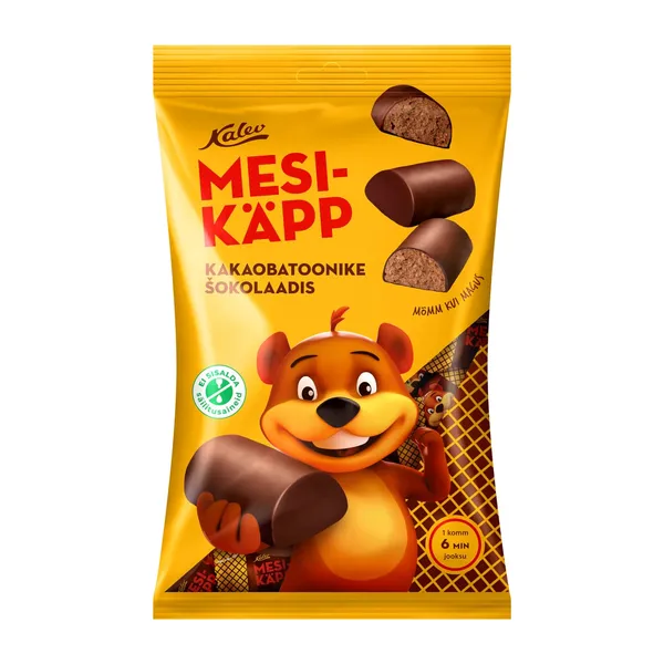 Kakaobatoonike šokolaadiglasuuriga Kalev Mesikäpp 200g