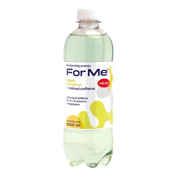 Karboniseeritud jook vitamiinide ja kofeiiniga õuna-kiivi For Me 0,5l