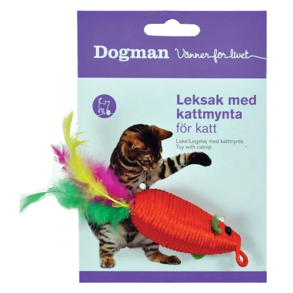 Kassi mänguasi Dogman Hiir sulgedega