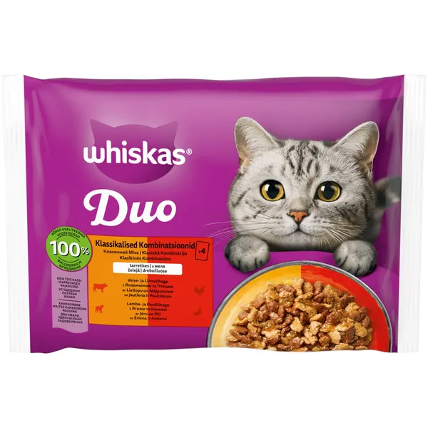 Kassikonserv Whiskas Duo Meaty Combos 4x85g