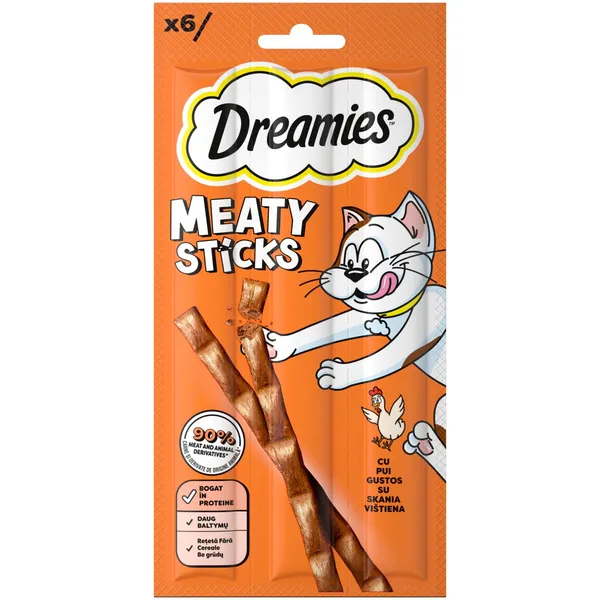 Kassimaiused Dreamies Meaty Sticks kanaga 6x5g