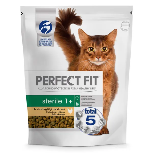 Kuivsööt steriliseeritud kassidele veiselihaga, PERFECT FIT, 750 g