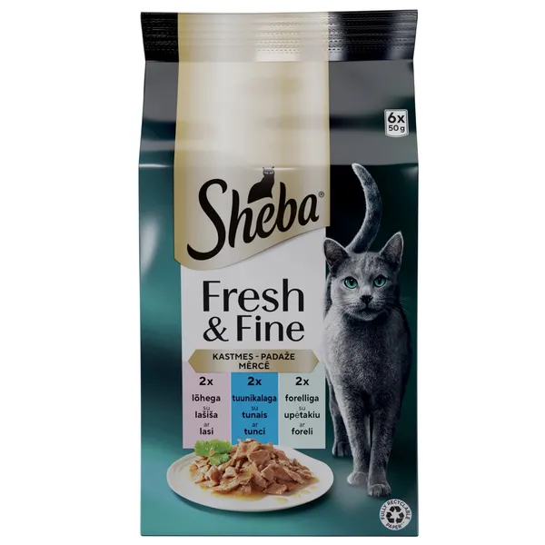 Maltīte kaķiem Sheba Mini ar zivi 6x50g