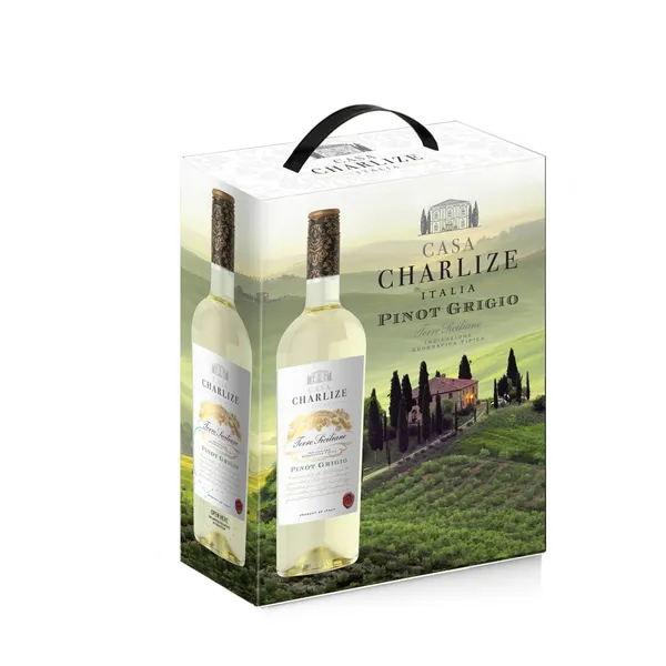 Kaitstud geograafilise tähisega vein Casa Charlize Pinot Grigio Terre Siciliane IGT 3l