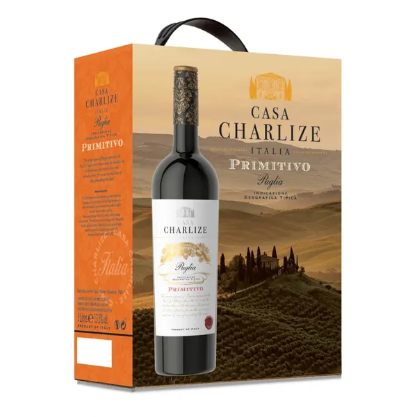 Kaitstud geograafilise tähisega vein Casa Charlize Primitivo Puglia IGT 3l