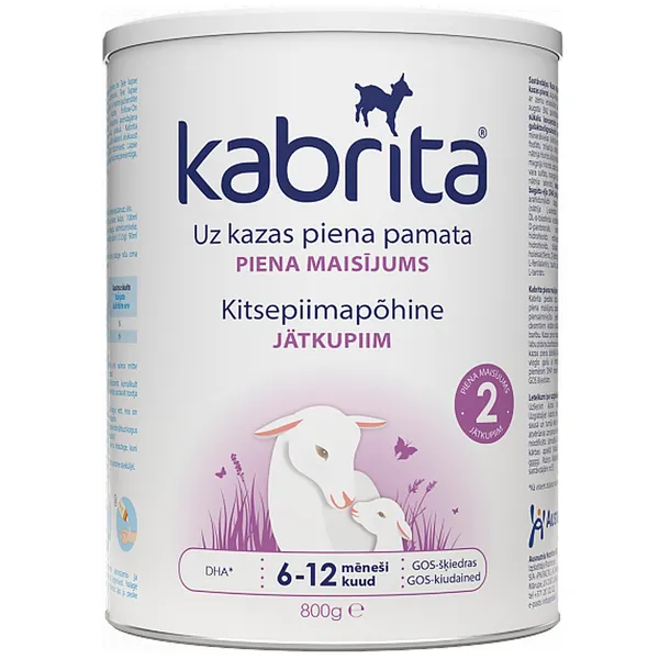 Kitsepiimal põhinev, kergelt seeduv piimasegu Kabrita2 6-12kuud 800g