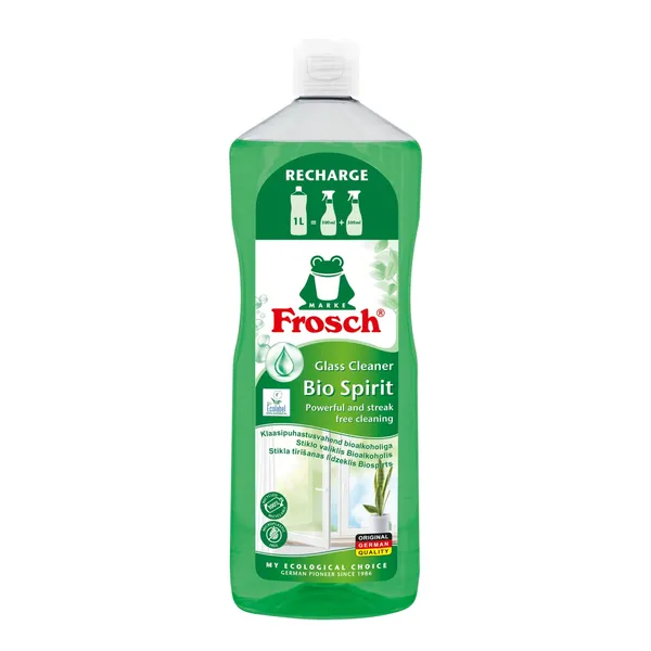 Klaasipuhastusvahend Frosch bioalkoholiga 1l