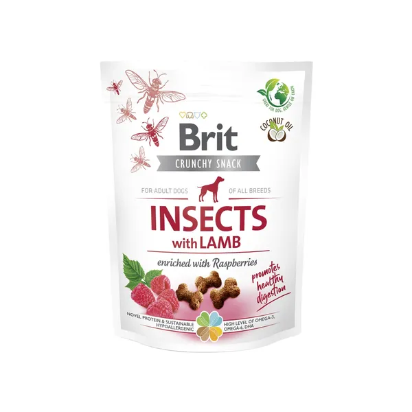 Koeramaius Brit Care Crunchy Cracker Insects with Lamb 200g