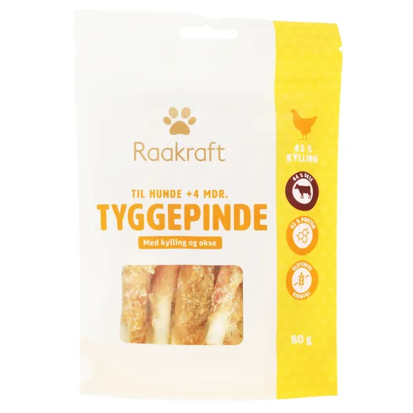 Koeramaius kana- ja veiselihaga närimispulgad 4+ kuud Raakraft 80g