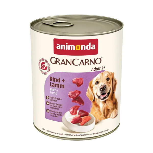 Koerasööt GranCarno Adult veiseliha & lammas 800g