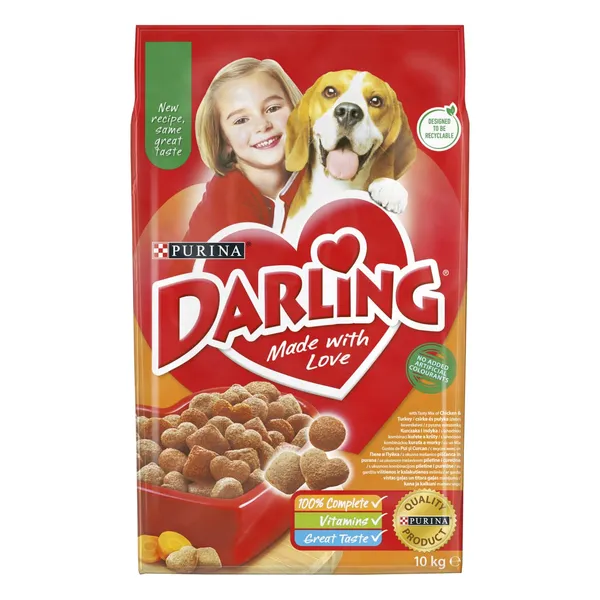 Koerasööt kuiv Darling linnuliha ja juurviljaga 10 kg