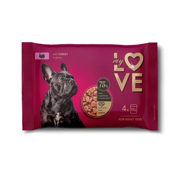 Koeratoit kalkuniga My Love 4x100g