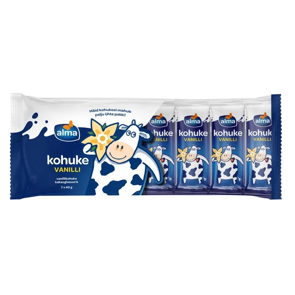 Kohuke vanilli kakaoglasuuris 7x40g, ALMA, 280 g