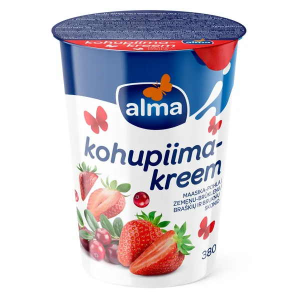 Kohupiimakreem maasika-pohla Alma 380g