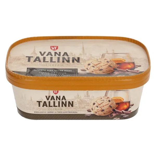 Kohvi-koorejäätis Vana Tallinn likööri ja šokolaaditükkidega 700ml/380g