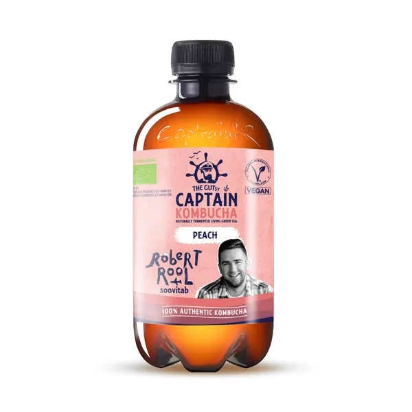 Kombucha jook Captain Kombucha virsiku öko 0,4l PET