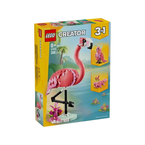 Konstruktor Lego Metsloom: Roosa Flamingo 31170, vanus: 8+