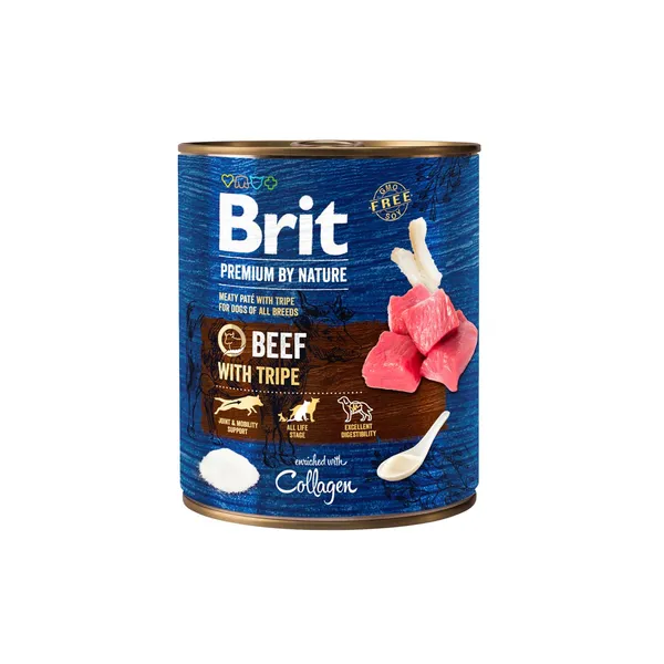 Konservtoit koertele Brit Premium by Nature Beef with Tripes 800g