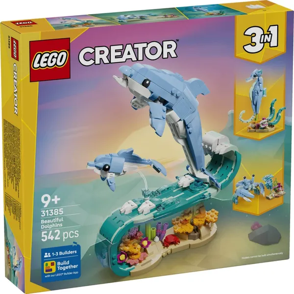 Konstruktor Lego Mereloomad: Ilusad Delfiinid 31385, vanus: 9+