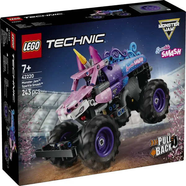 Konstruktor Lego Monster Jam™ Sparkle Smash™ Tagasitõmmatav 42220, vanus: 7+