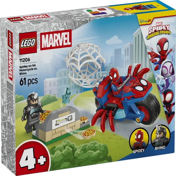 Konstruktor Lego Spidey Oma Mootorrattal Vs. Rhino 11206, vanus: 4+