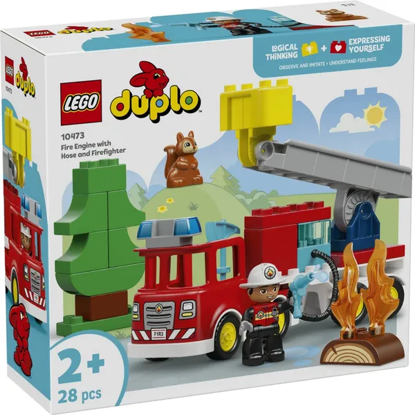 Konstruktor Lego Tuletõrjeauto Vooliku Ja Tuletõrjujaga 10473, vanus: 2+