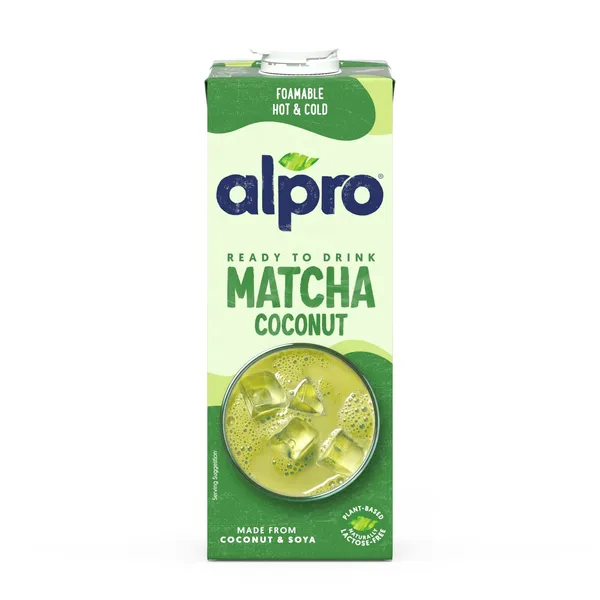 Kookose-sojajook matchamaitseline lisatud kaltsiumi, joodi, B2, B9 ning D2 vitamiinidega UHT Alpro 1l